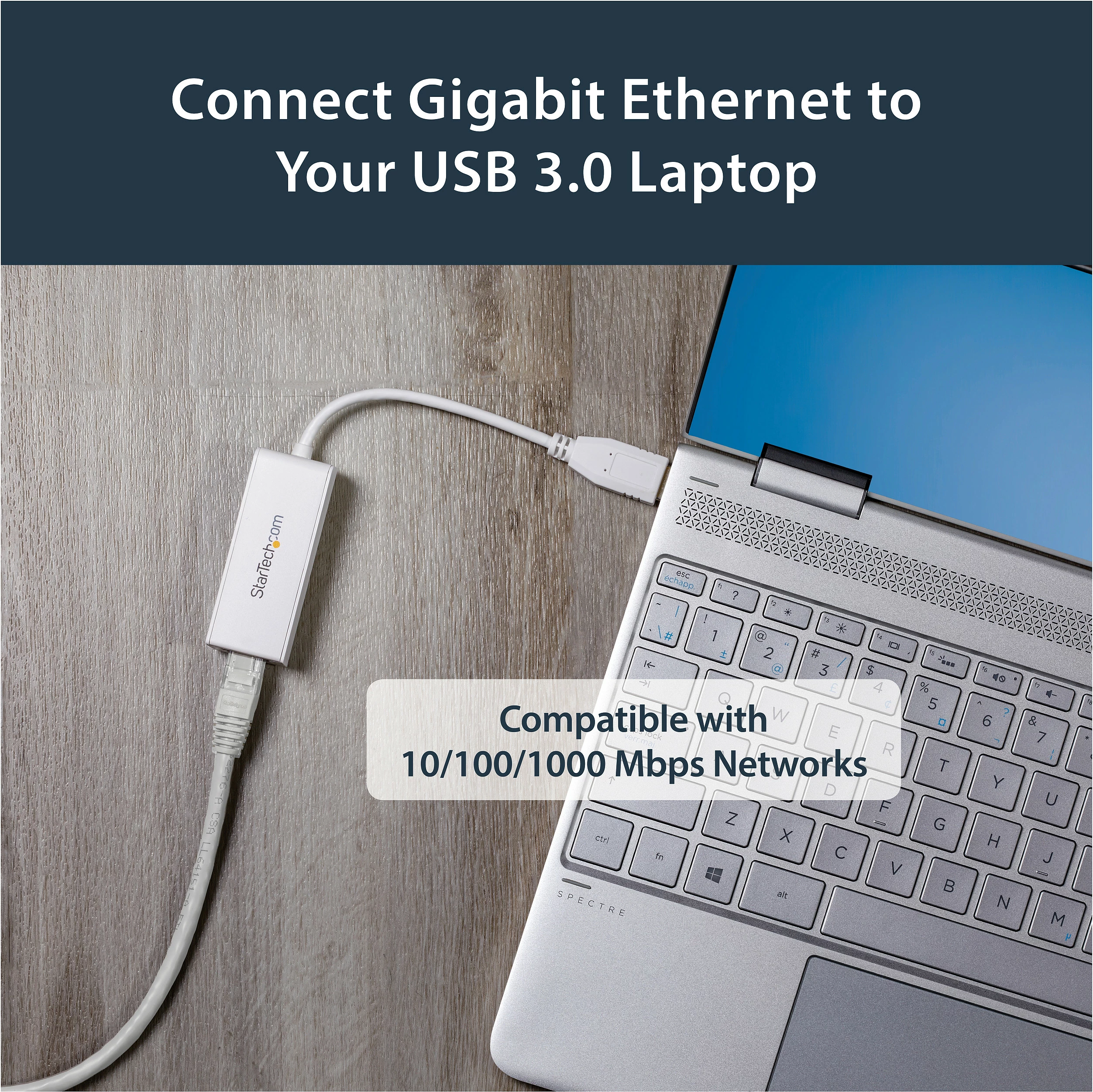 Adapter rrjeti StarTech USB31000SW, USB 3.0 në Gigabit Ethernet RJ45, 10/100/1000 Mbps, i bardhë