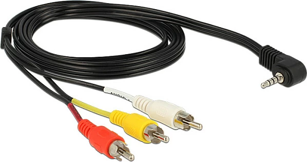 Kabllo audio/video DeLOCK 84504, 1.5 m, 3.5mm në 3x RCA, e zezë