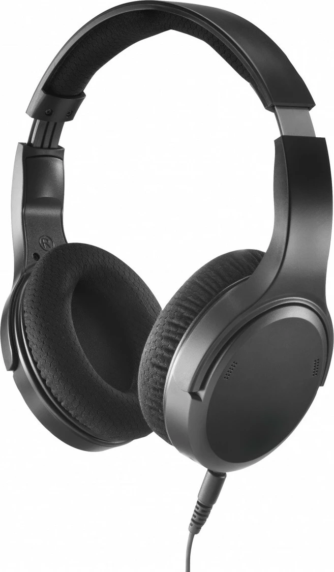 Kufje me kabllo mbi-vesh Hama 221846 stereo, kabëll 6 m i shkëputshëm, 3.5 mm + adapter 6.35 mm, kontroll volumi, e zezë