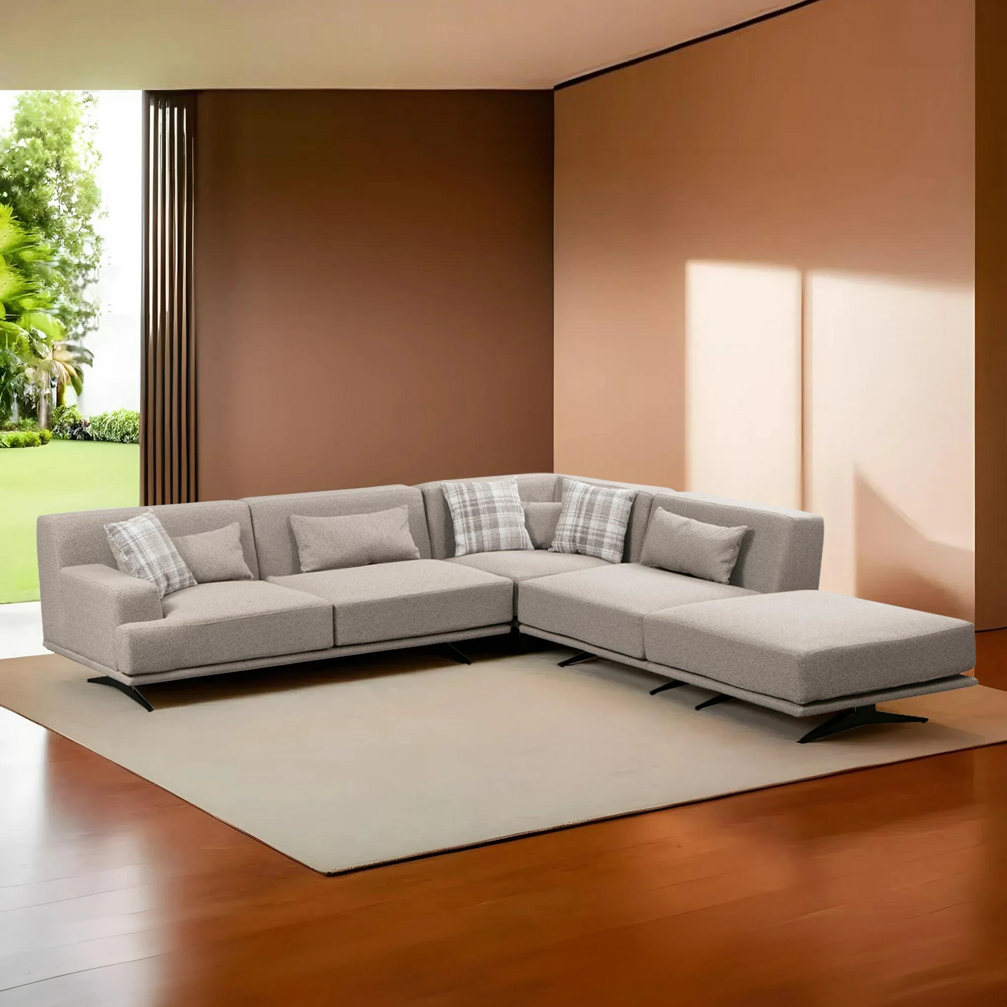 Kënd-sofë Atelier del Sofa, Bentley Corner (L3-C-O1-PUF), bezhë