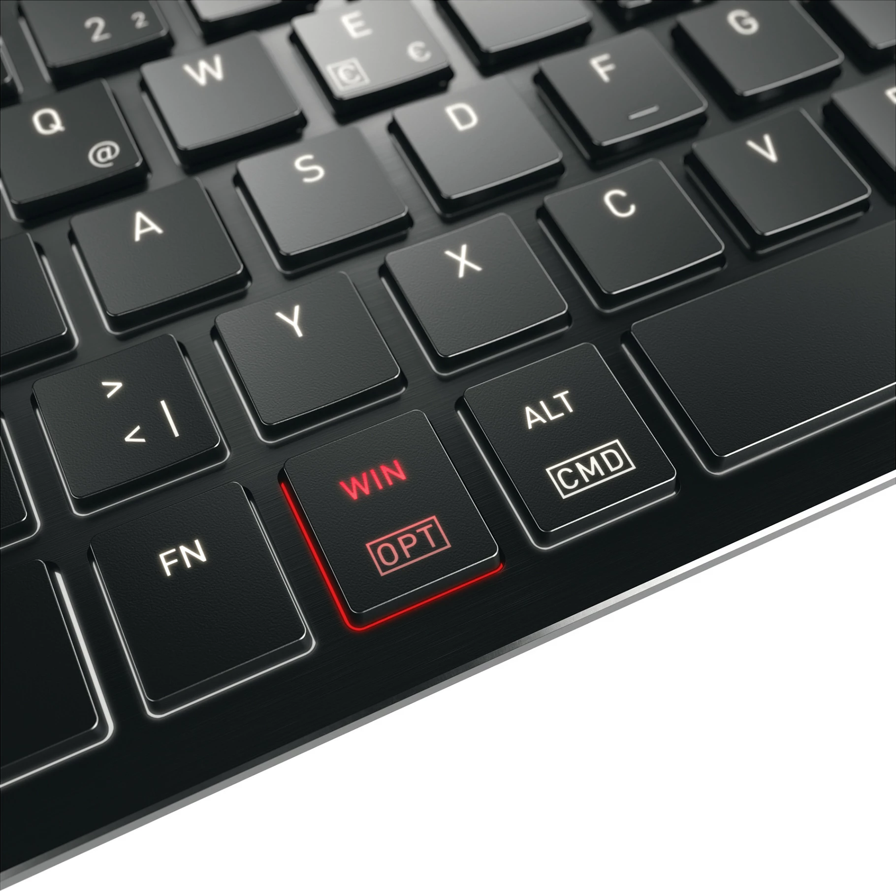 Tastierë mekanike Cherry KW X ULP 2.0 MINI, 75%, USB-C + RF 2.4GHz + Bluetooth 5.2, QWERTZ gjerman, LED i bardhë, e zezë