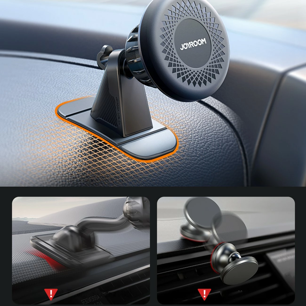 Mbështjellës magnetik Joyroom JR-ZS356 për telefon, për panel të makinës, gri e errët