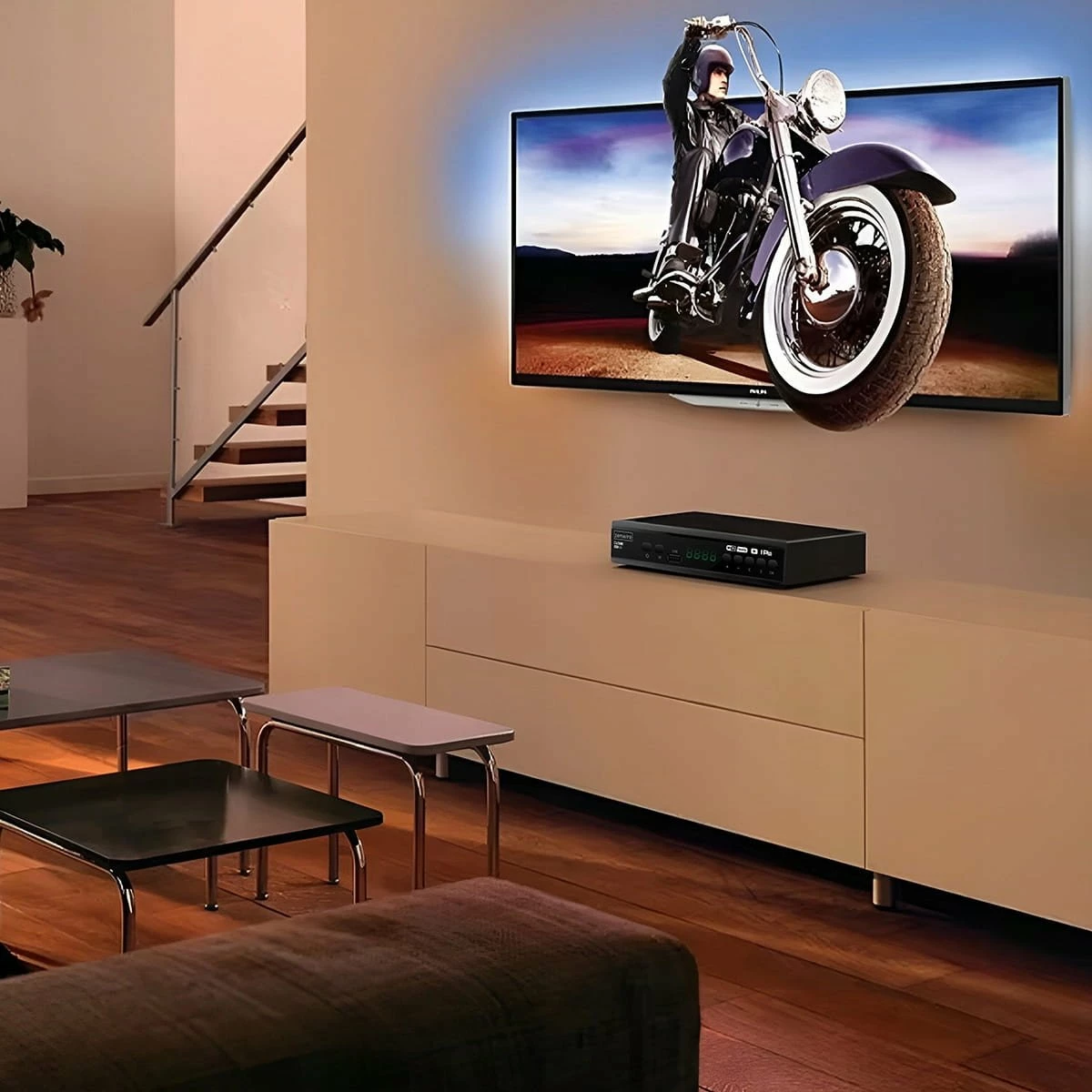 Dekoder DVB-T2 Zenwire 001 H.265/HEVC Full HD, i zi, set me telekomandë