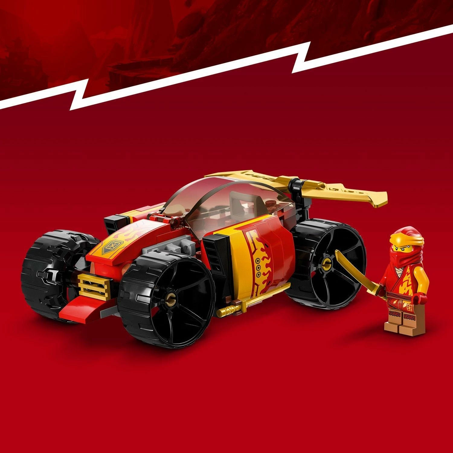 Set LEGO NINJAGO Kai's Ninja Race Car EVO 71780, 94 copë, e kuqe/ari