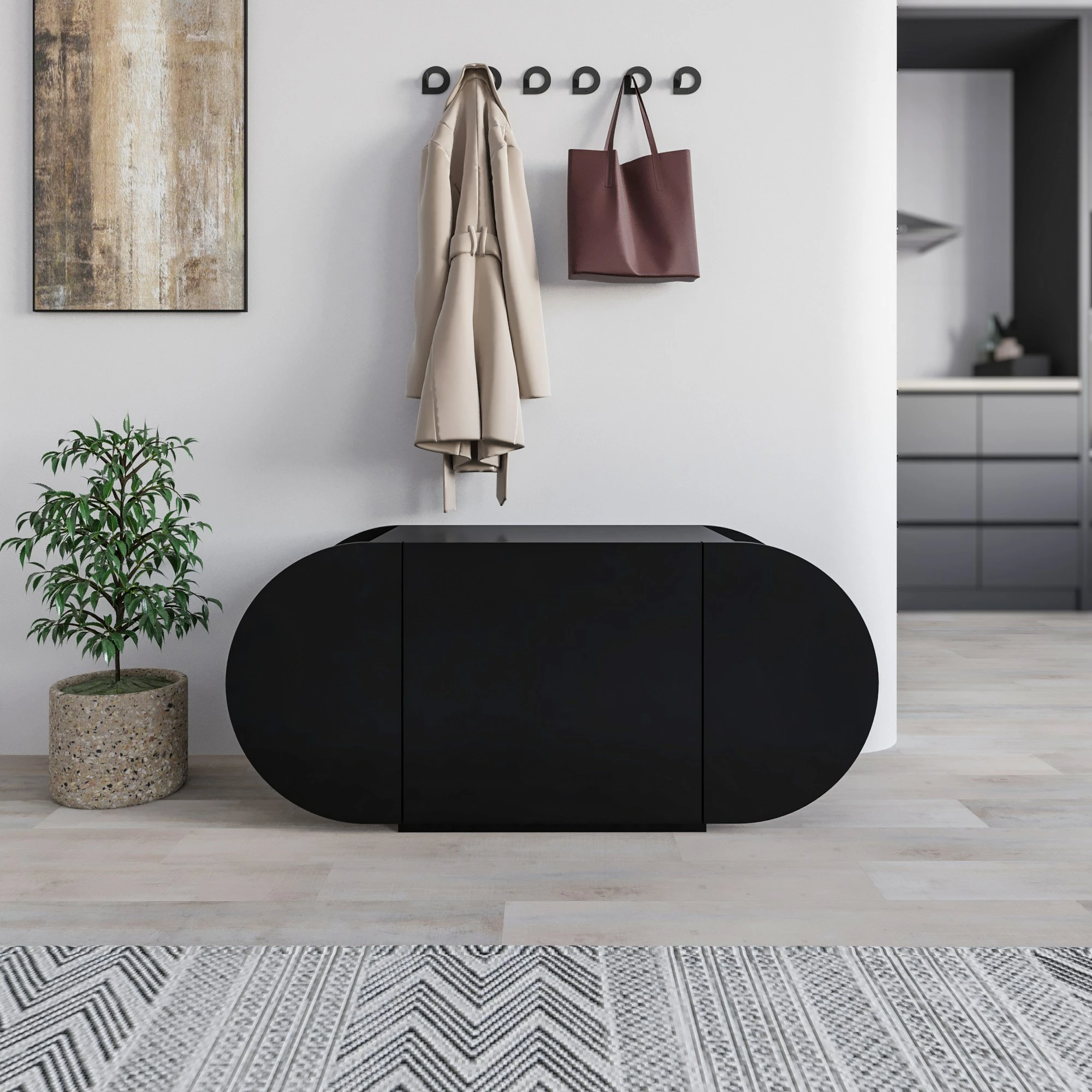 Dollap këpucësh Skye Decor, Pozy, i zi