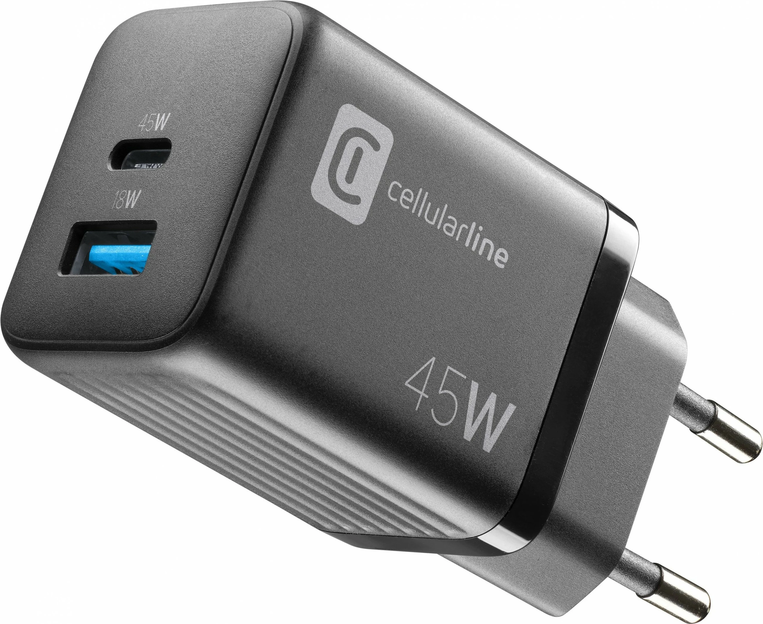 Karikues Cellularline MULTIPOWER MICRO 45W, universal, 2 porta, i zi