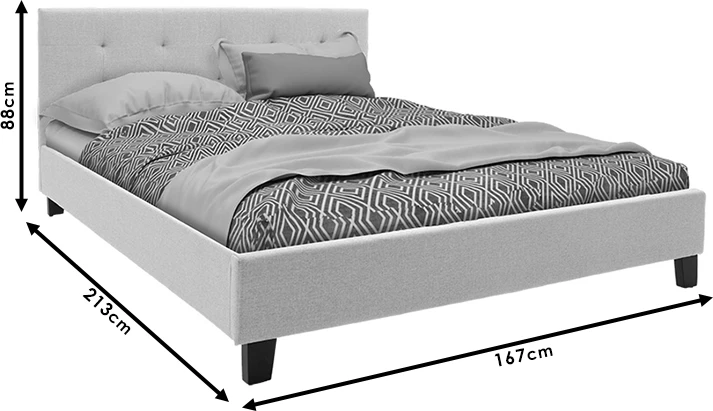 Krevat dopio Mago, ngjyrë fildishi, 160x200cm