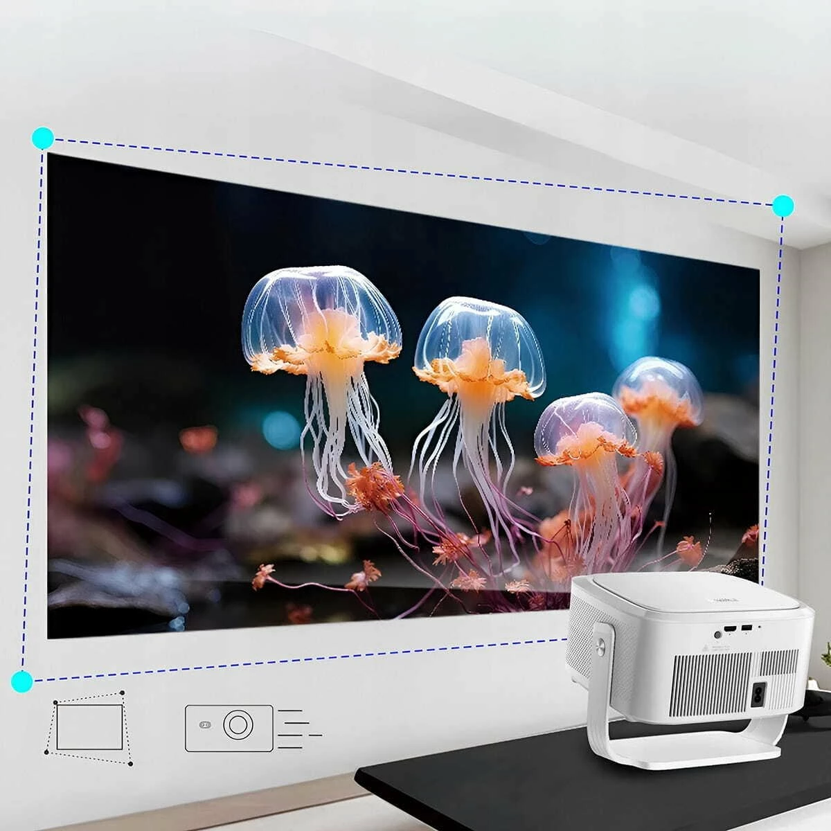 Projektor Zenwire PrimeView IMC460 Pro Full HD Android 14 950 ANSI WiFi 6 Bluetooth 5.4 2GB/16GB i bardhë