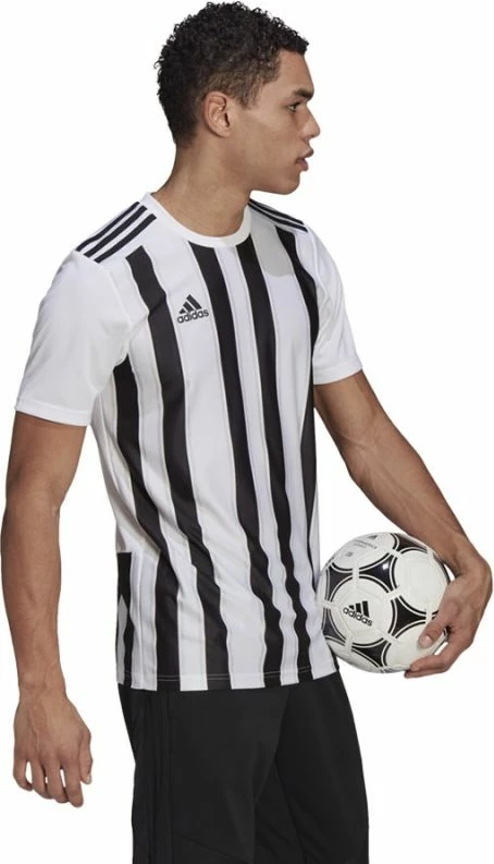 Fanellë stërvitore për meshkuj adidas, e bardhë me vija të zeza [Madhësia: S]