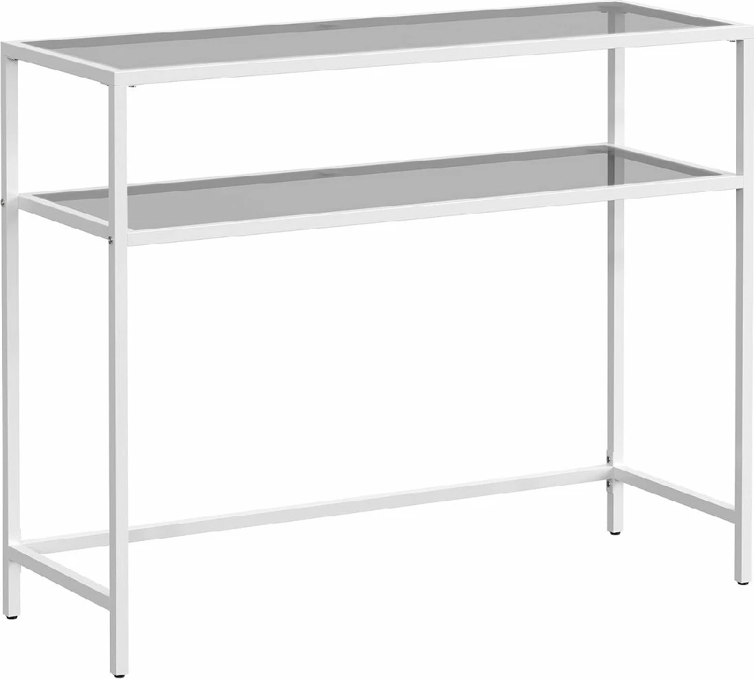 Komodë Skye Decor, e bardhë, xham i temperuar, 90x80x30cm