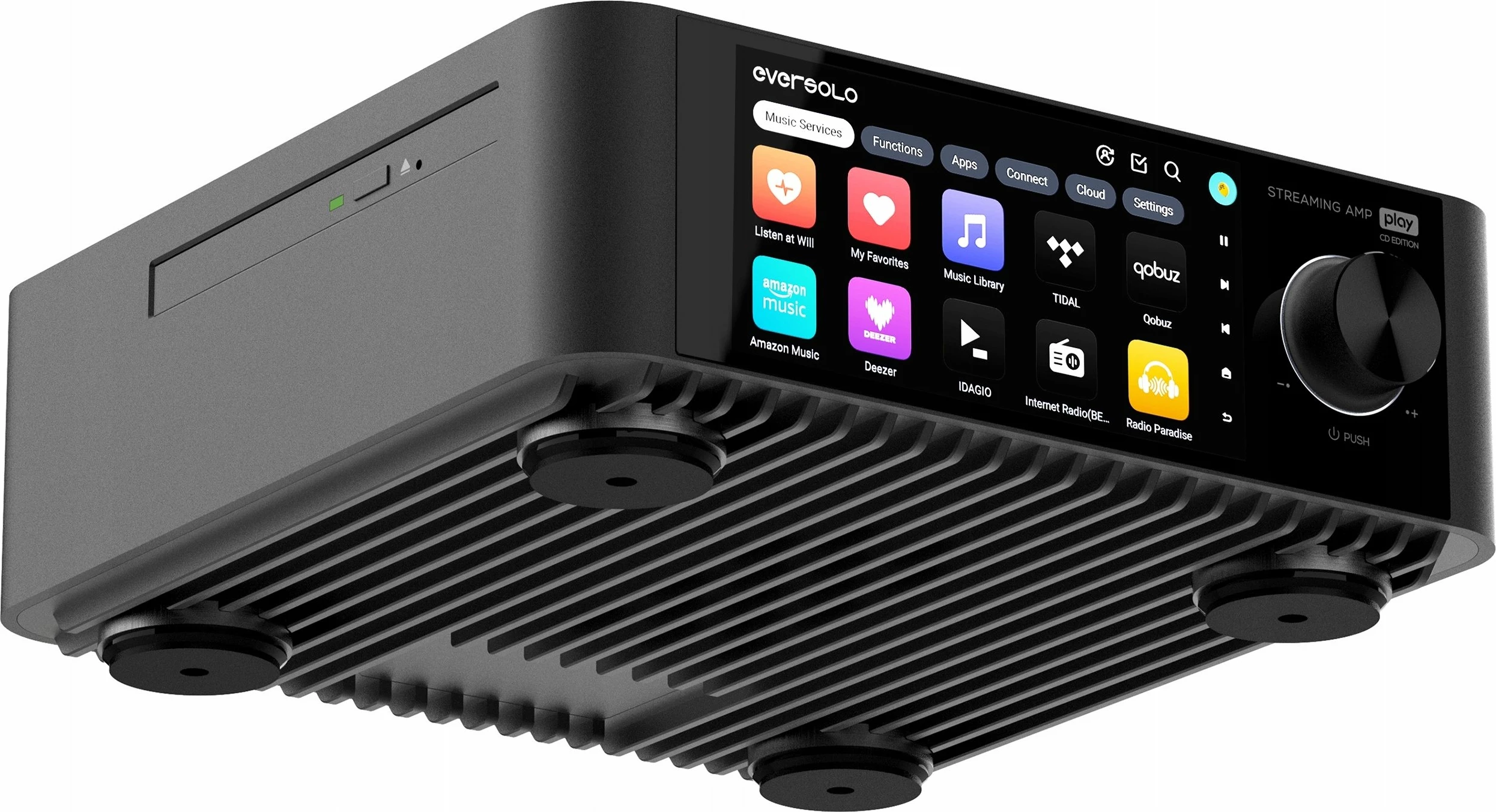 Amplifikator all-in-one Eversolo PLAY CD Edition, 2.0, Class D, ekran me prekje 5.5", AirPlay, i zi