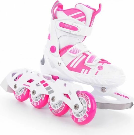 Rollera/Patina për vajza Tempish, të bardha dhe rozë