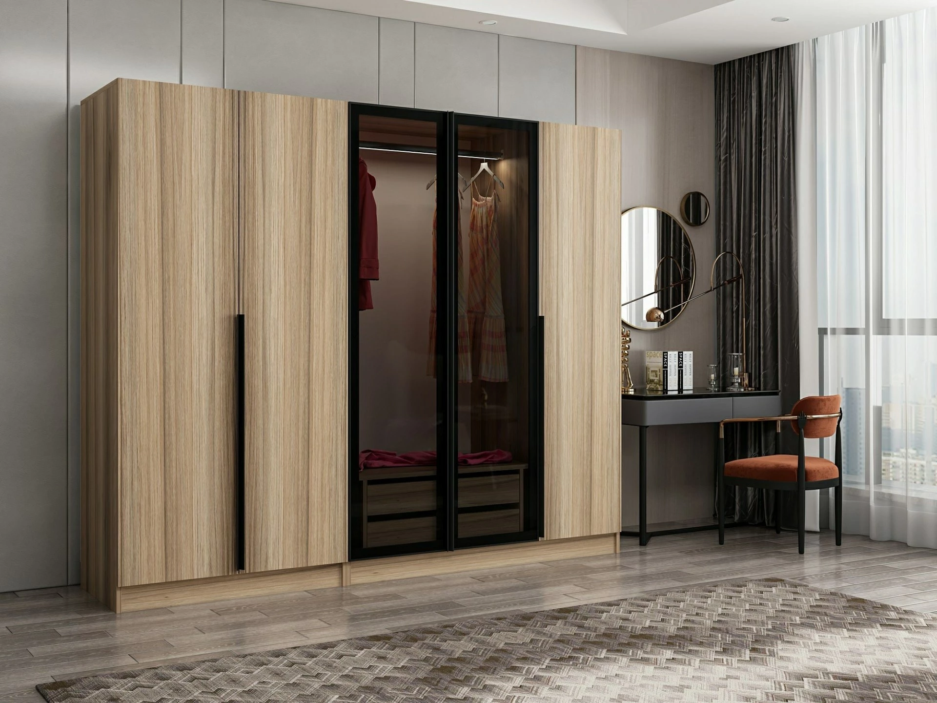 Dollap për dhomë gjumi, ngjyrë fume, Skye Decor Kale Plus - 7819