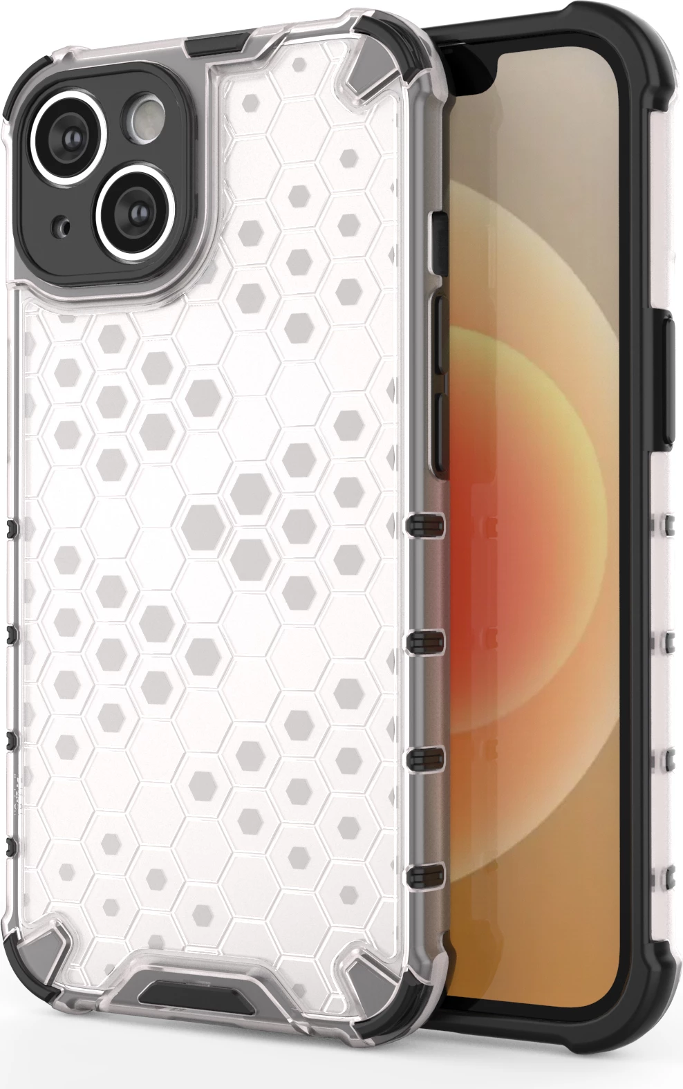 Mbështjellës Hurtel Honeycomb për iPhone 14, transparent