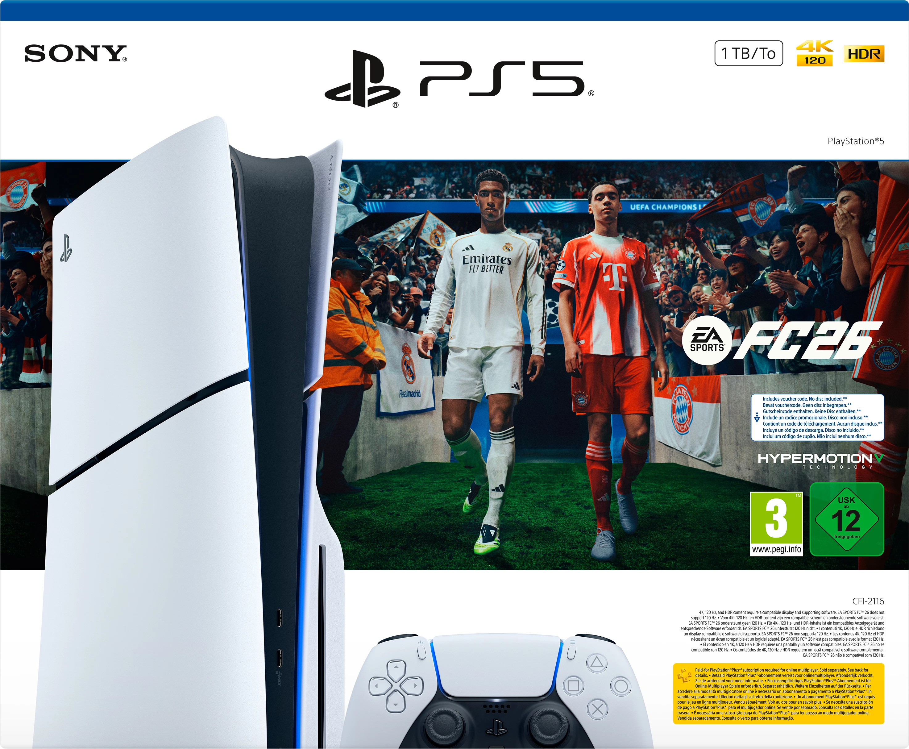 Konzolë PS5 Sony 1TB Standard Edition E Chassis bardhë + FC 26 ITA