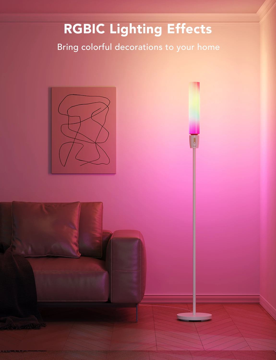 Llambë dyshemeje Govee RGBICWW Cylinder H6078, 140 cm, smart me aplikacion, prizë EU