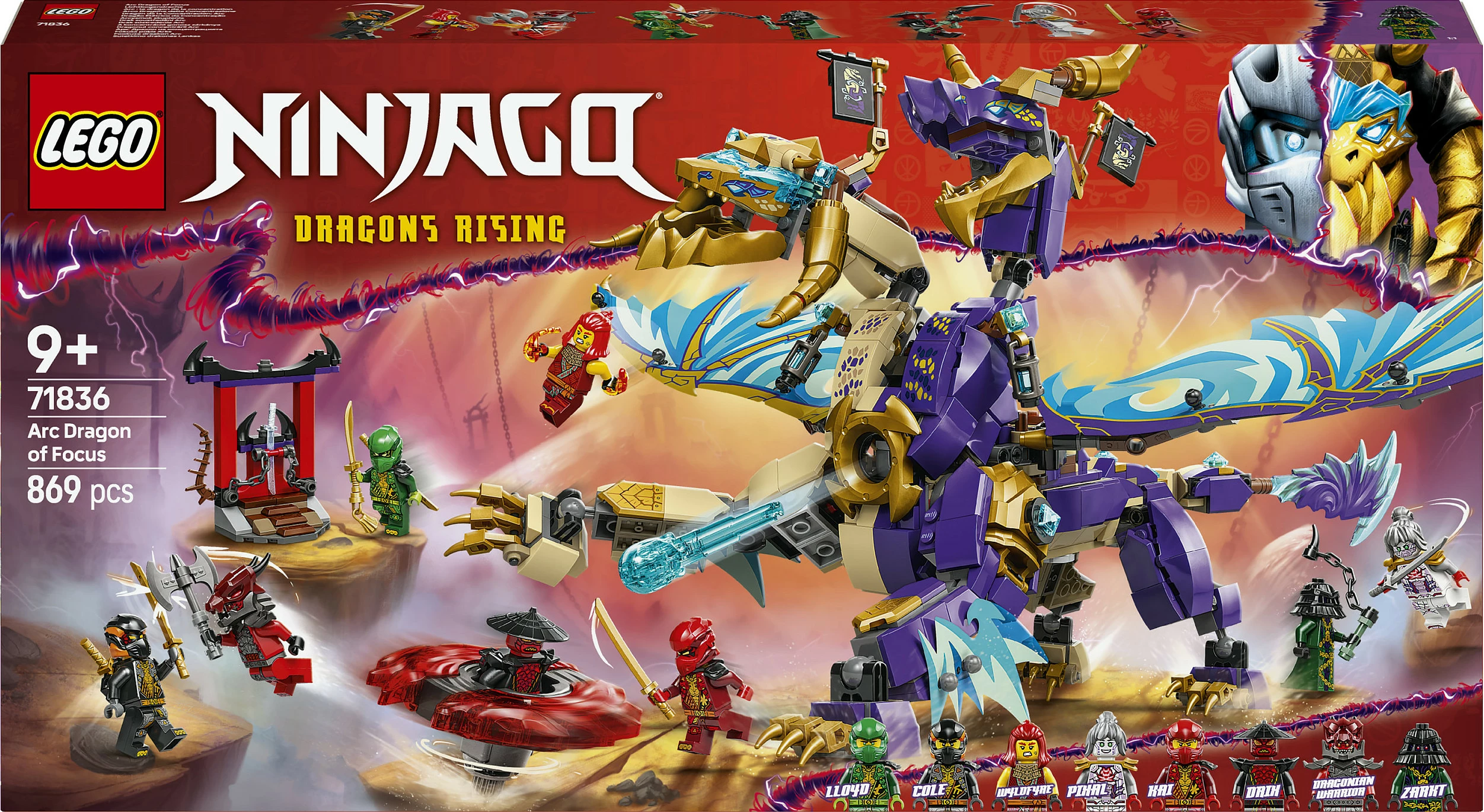 Set ndërtimi LEGO Ninjago 71836 Lichtbogendrache, 869 pjesë, multikolor