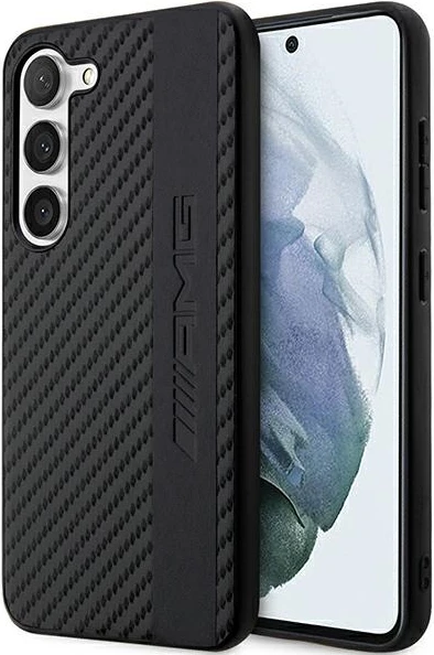 Mbështjellës Mercedes AMG Carbon Stripe & Embossed për Samsung Galaxy S23+, i zi