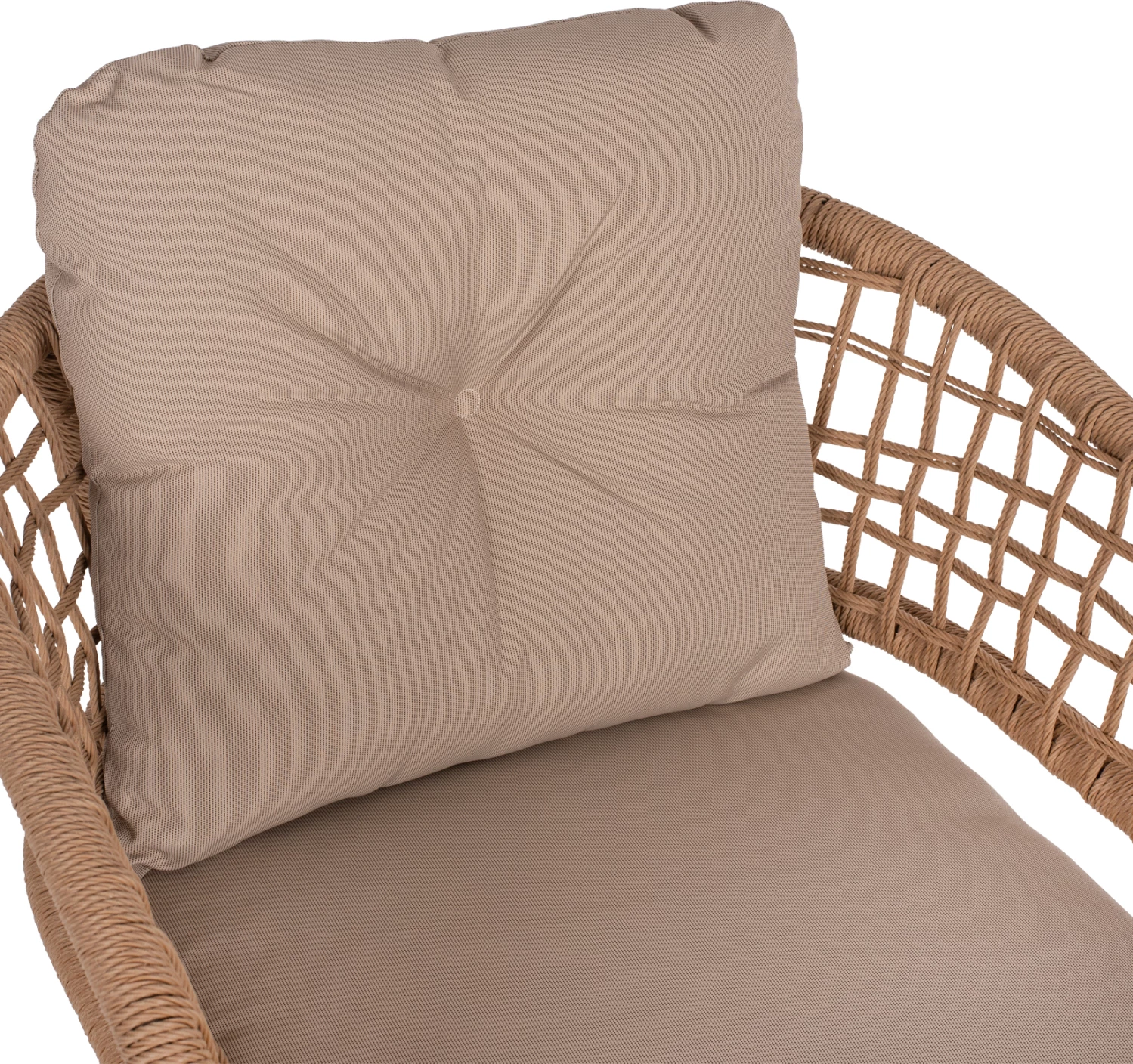 Karrige alumini mocha profesionale rattan & jastëkë bezhë FH5863.02 60x56x84 cm