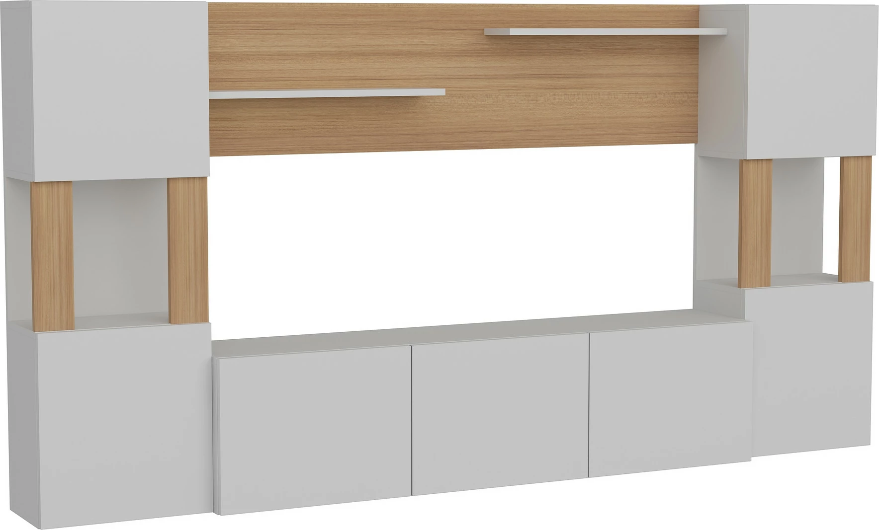 Komodë TV Hanah Home, Lore, e bardhë dhe teak
