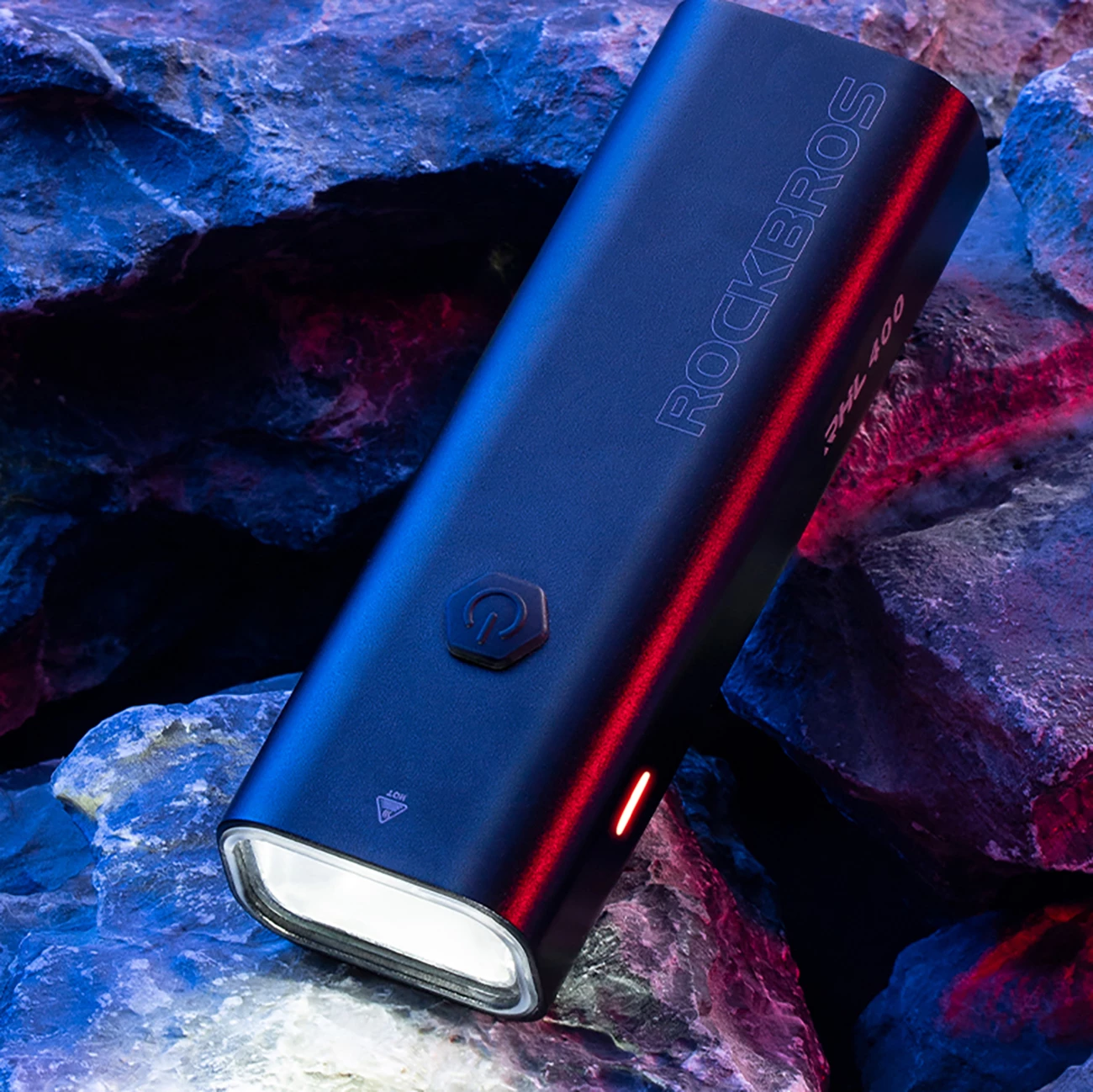 Dritë përpara biçiklete Rockbros 24310006001, 400 lm, 2000 mAh, e zezë, me kabllo micro USB