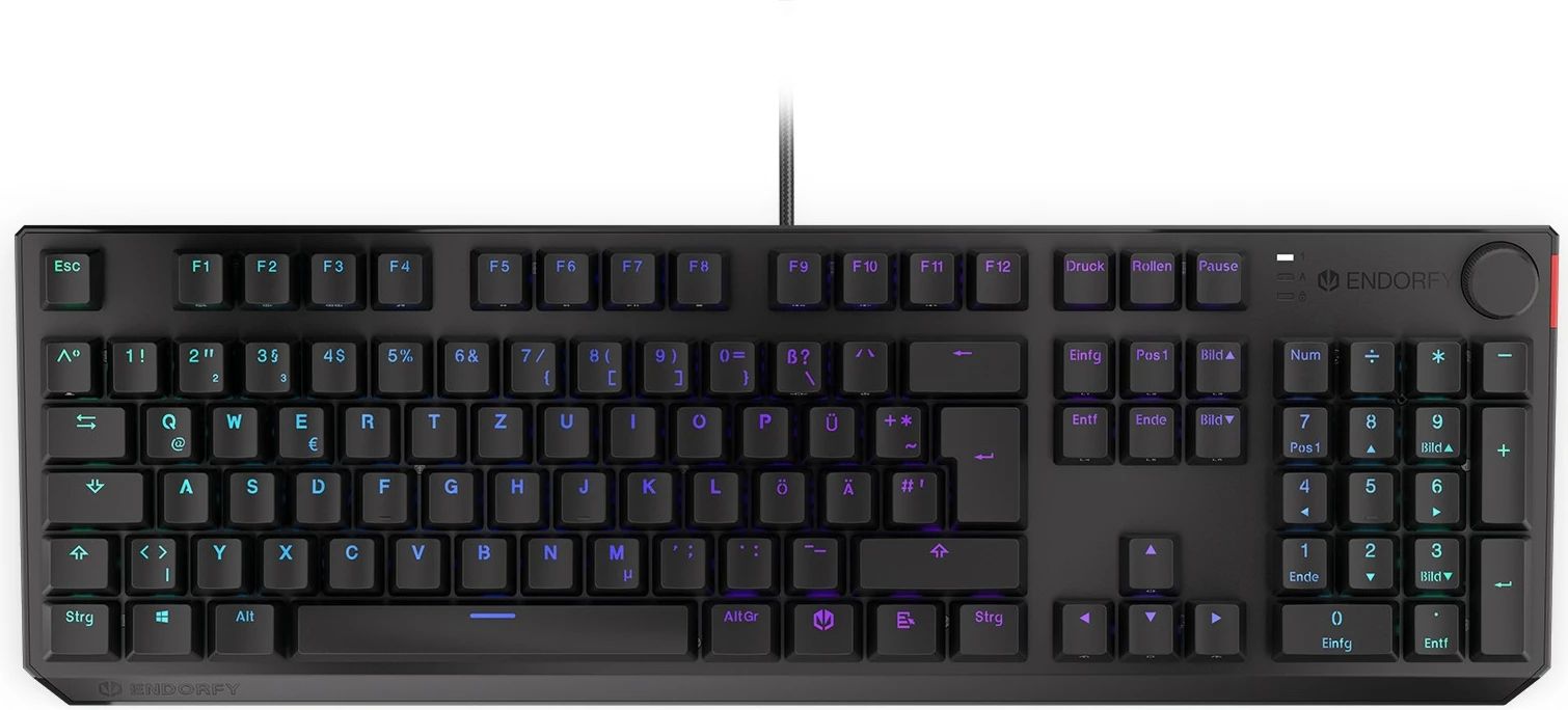 Tastierë mekanike Endorfy Thock, Kailh Red, RGB, QWERTZ, e zezë