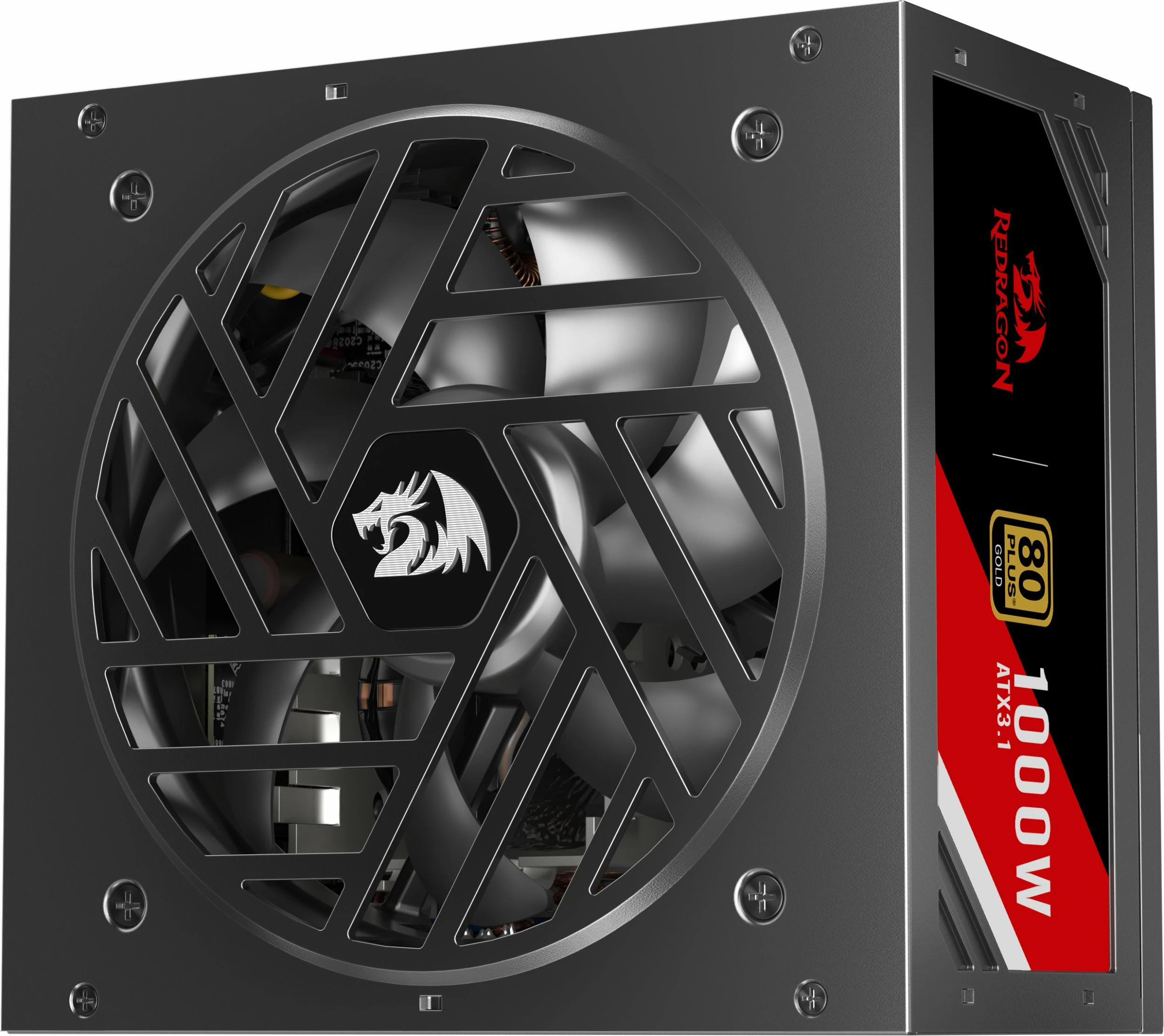 Furnizues rryme Redragon Master GC-MS03 1000W ATX 3.1, 80 Plus Gold, modular i plotë, PCIe 5.0 12VHPWR, i zi