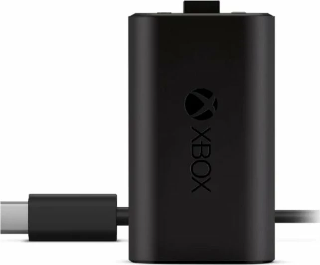 Set karikimi për kontrollor Xbox, Microsoft Play and Charge SXW-00002, bateri + kabllo USB-C 2.7 m, zi