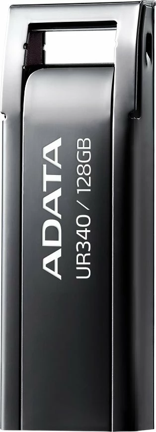 USB flash drive ADATA UR340 128 GB USB 3.2 Gen 1, pa kapak, metal, e zezë