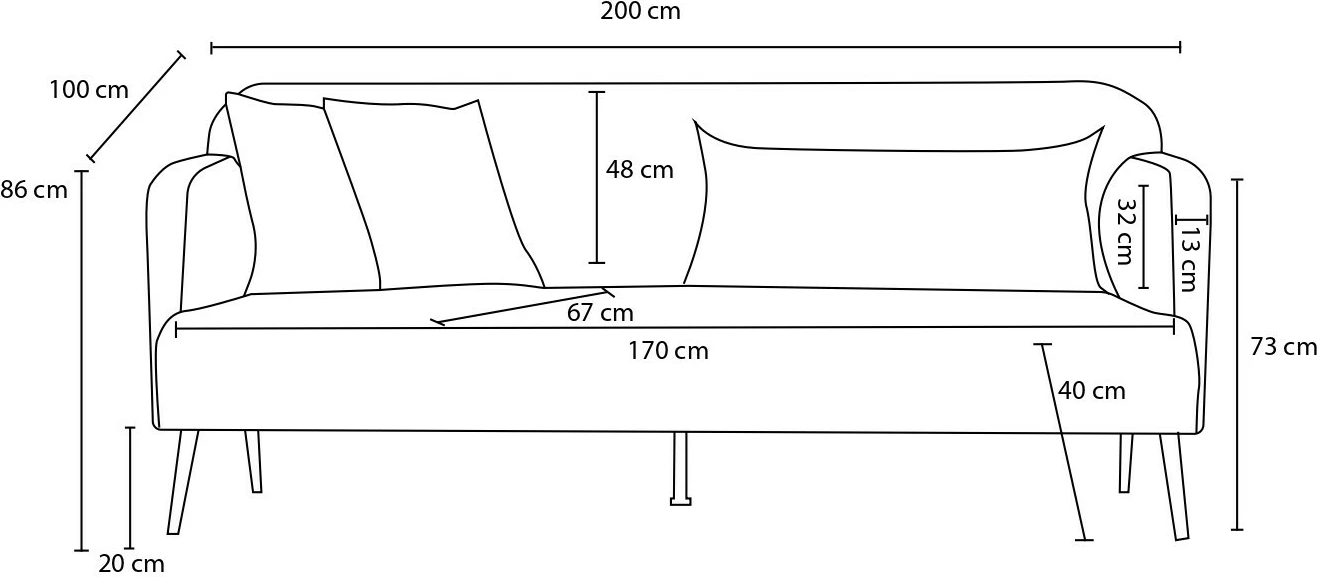 Divan treshe Atelier del Sofa, Revos, ngjyrë gri