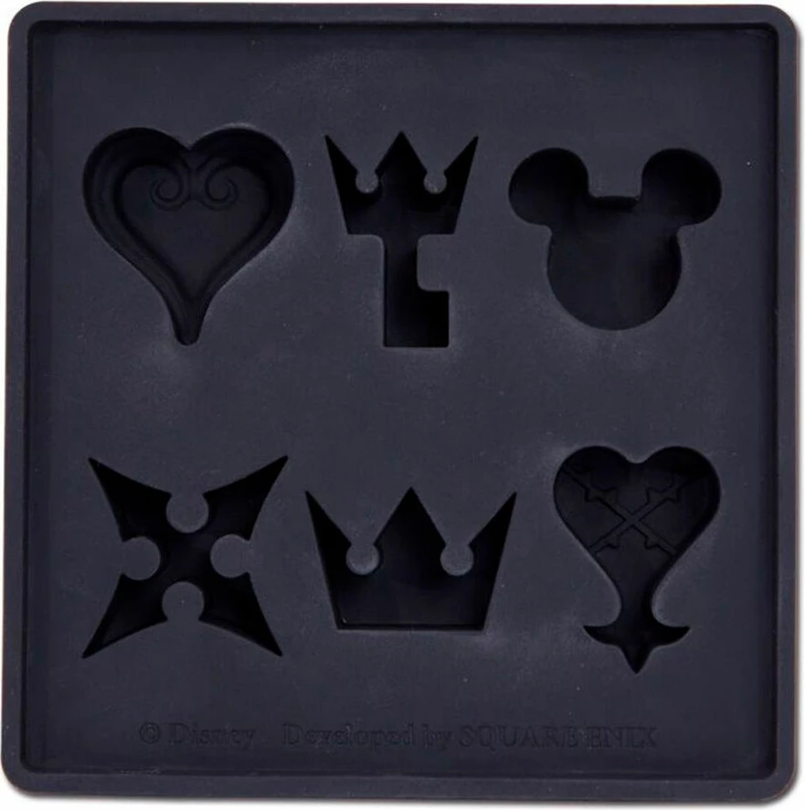 Kallëp silikoni për kube akulli Square Enix Kingdom Hearts, 6 forma, 110×110×20 mm, e zezë, 1 copë