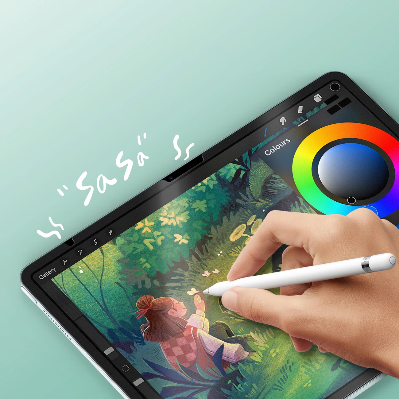 Mbrojtës ekrani paperlike Dux Ducis Naad për iPad Air 13" (2024/2025), kornizë e zezë