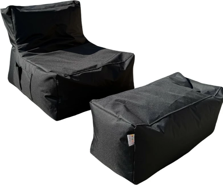Set bean bag (2 copë), Atelier del Sofa, XXL Sedir, e zezë
