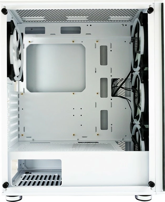 Kasë LC-Power Gaming 803W RGB, Midi Tower, xham i temperuar, e zezë/e bardhë