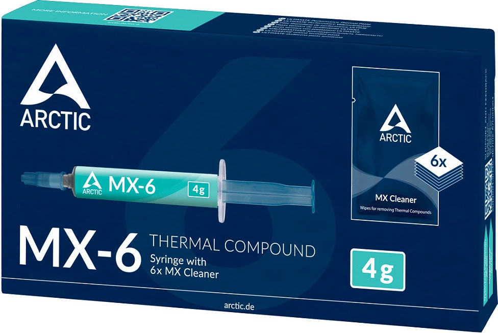 Pastë termike ARCTIC MX-6, 4g, me 6 peceta pastruese, gri