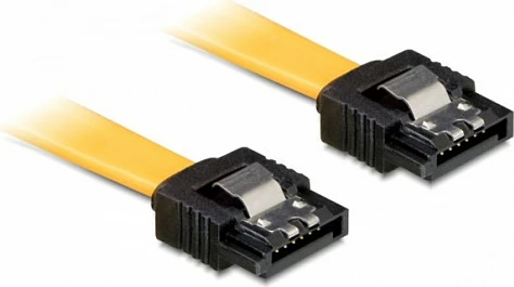 Kabllo SATA DeLOCK 0.3m, 7-pin M/M, 6Gbps, e verdhë