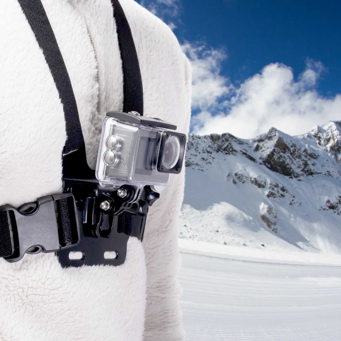 Mbajtëse gjoksi për kamera aksion, Hurtel, montim GoPro, rregullim i plotë, për GoPro/SJCAM/Xiaomi Yi, universale, e zezë