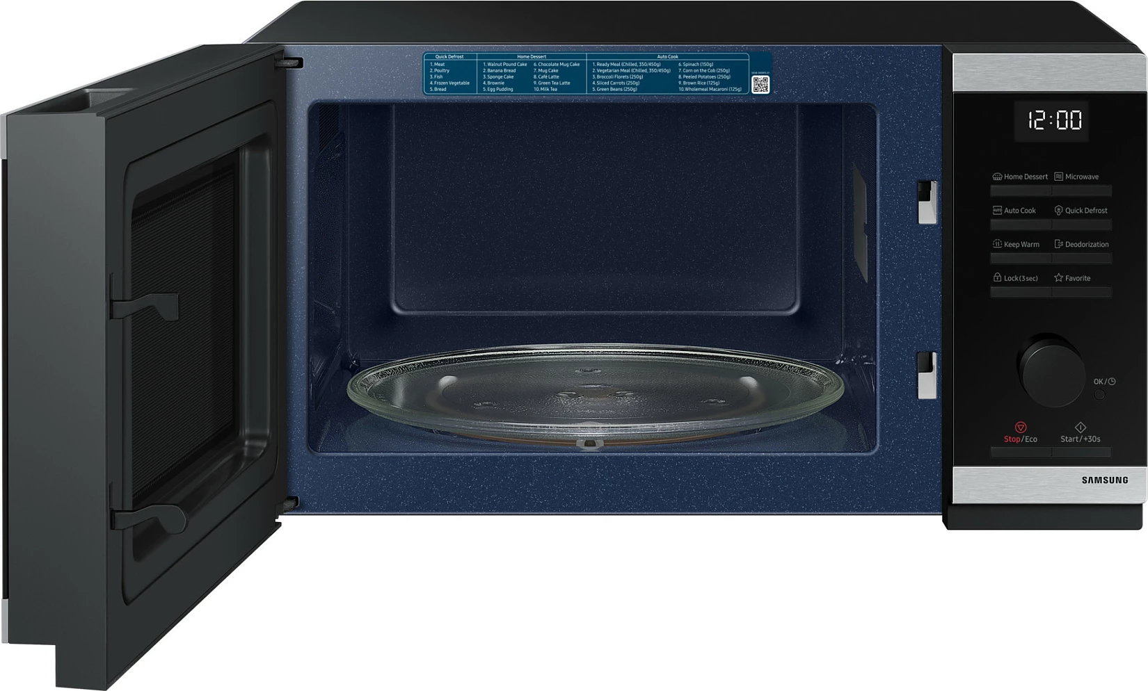Mikrovalë Samsung MS23DG4504AT, 23 L, 800 W, inox/zezë