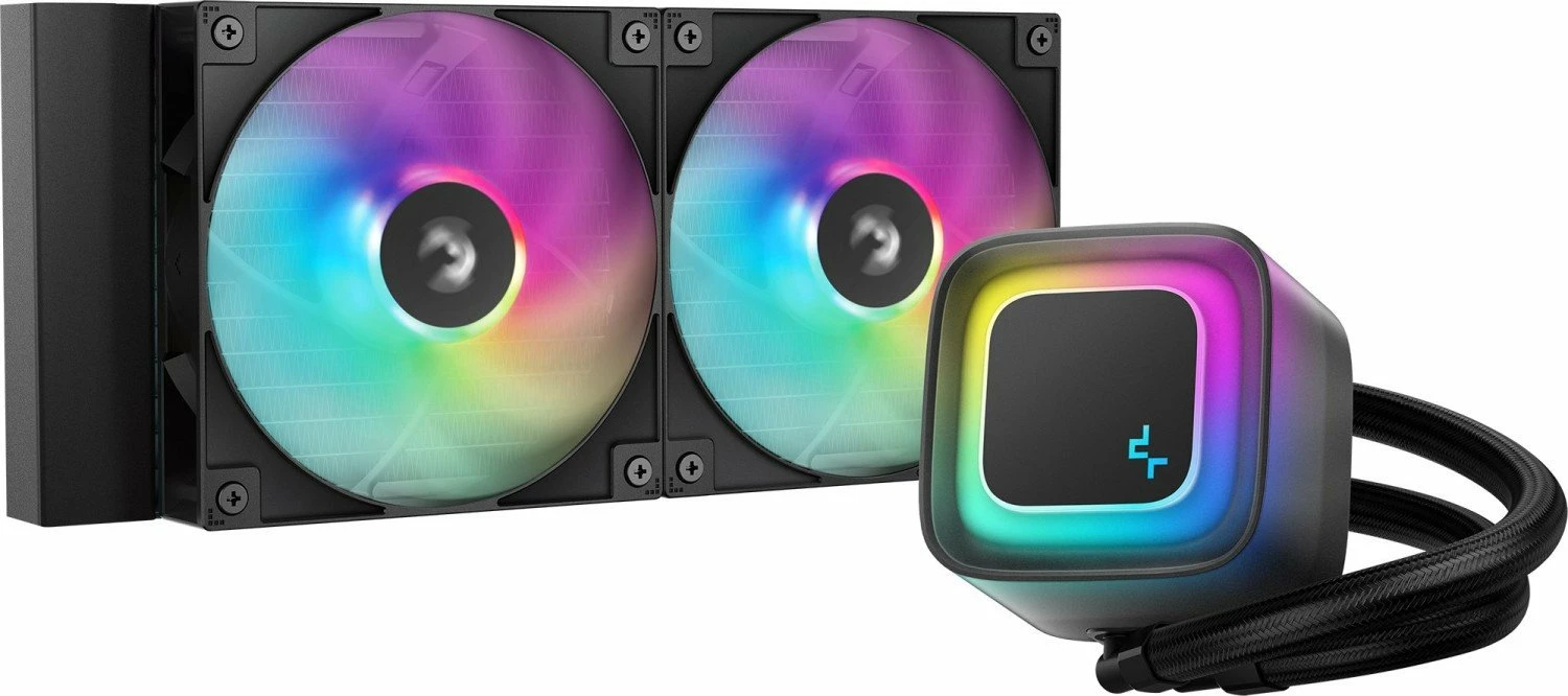 Ftohës uji AIO Deepcool LE240 V2 240mm ARGB, i zi, set me 2 ventilatorë