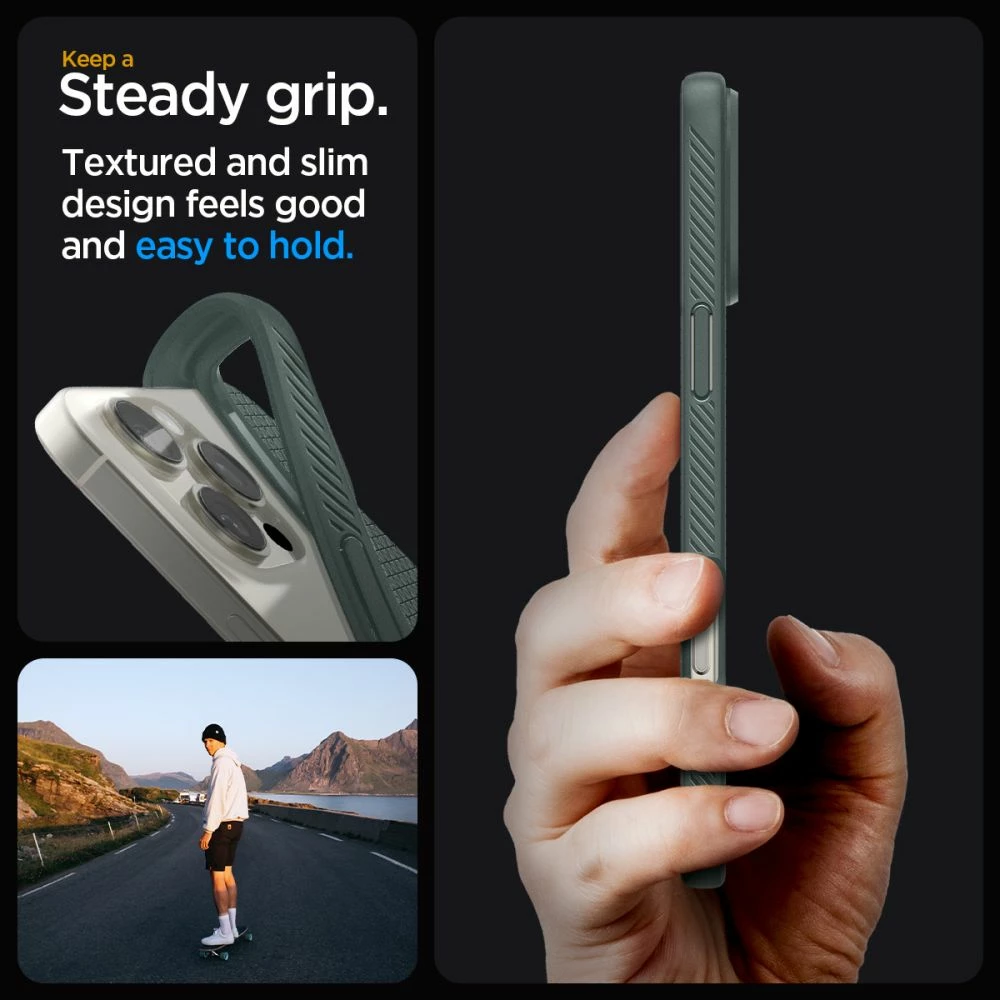 Mbështjellës Spigen Liquid Air për iPhone 16 Pro Max, TPU slim, jeshile, 1 copë