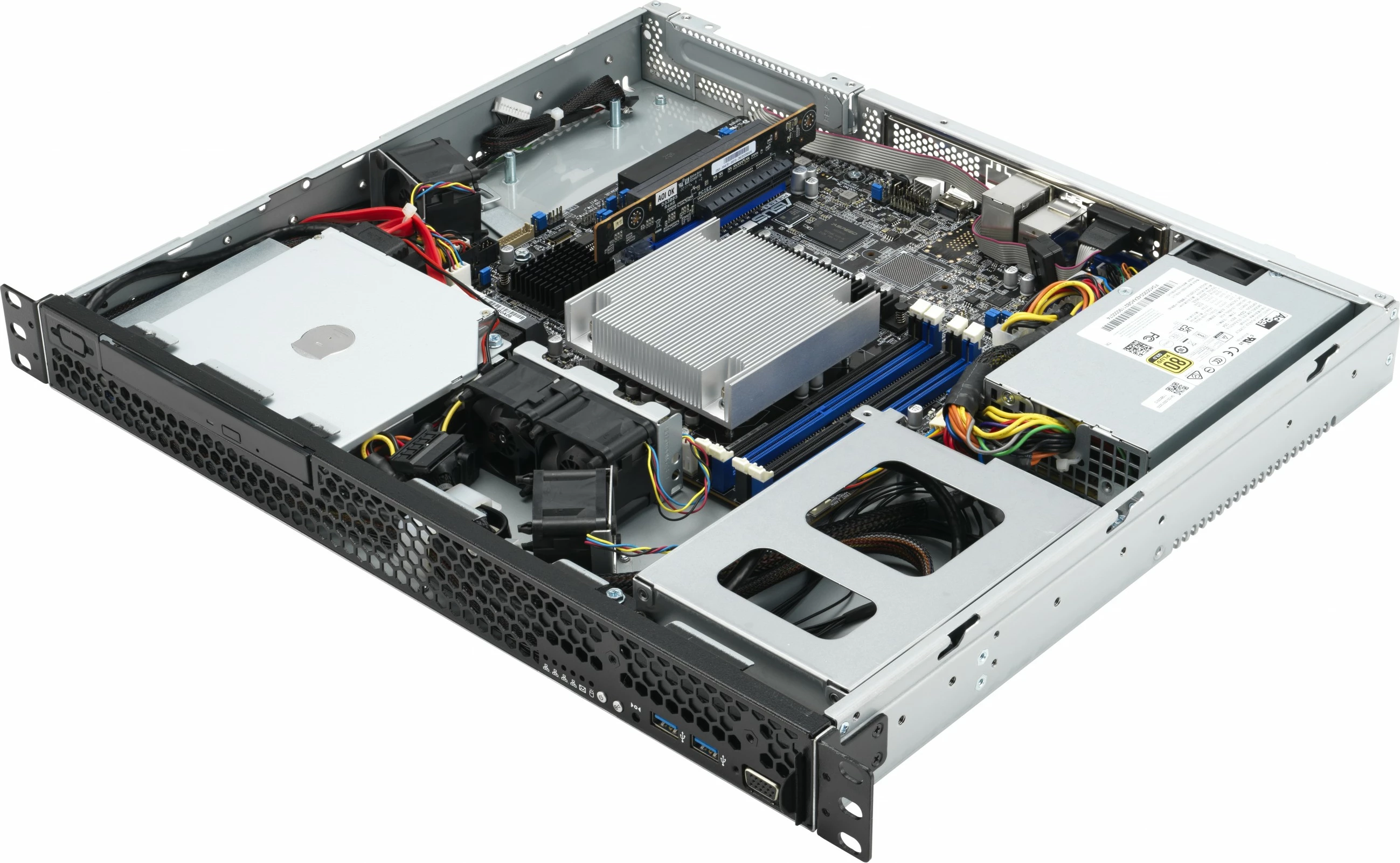 Kasë server ASUS RS100-E11-PI2 barebone, 1U, Intel Xeon, 4x DIMM, 350W, argjendtë