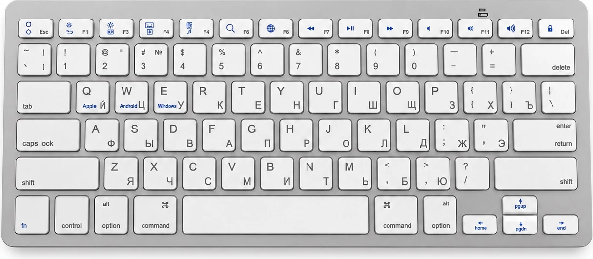 Tastierë Wireless Kompakte QWERTY – E Bardhë me Argjend