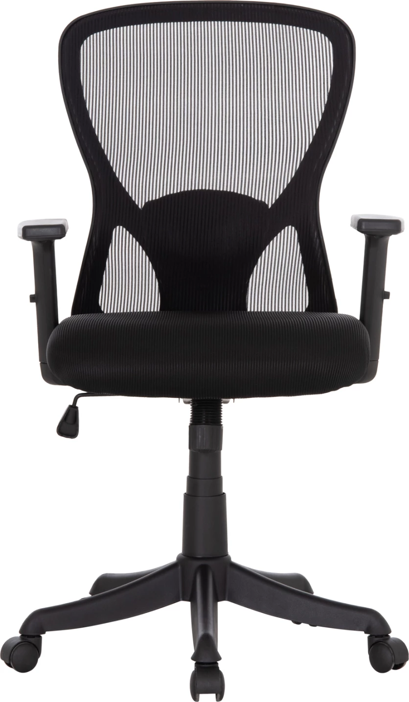 Karrige zyre KRAM, kornizë e zezë, material rrjete i zi, FH1208.01, 64x64x100-108cm