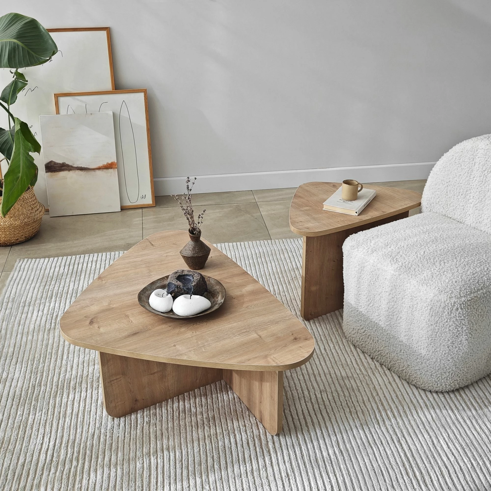 Set tavolinash kafeje Skye Decor, Ballare, ngjyrë lis safir