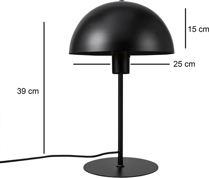 Lampë tavoline Desker E27 metalike, e zezë, D25x39cm