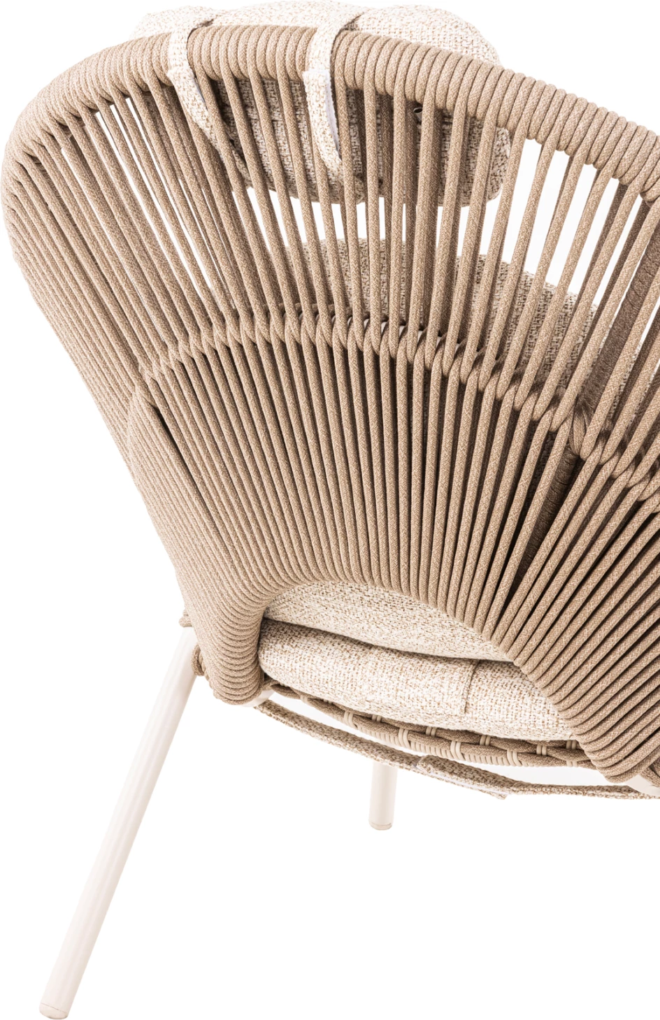 Karrige lounge me këmbështetëse këmbësh Temporal, alumin ngjyrë fildishi, jastëkë bezhë, 83.5x91x115cm