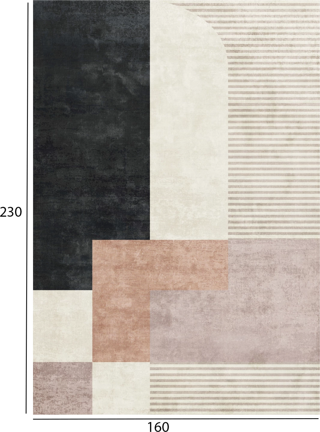 Tepih modern JOSIANE FH7675.32, 160x230cm, me franja, ngjyrë bezhë