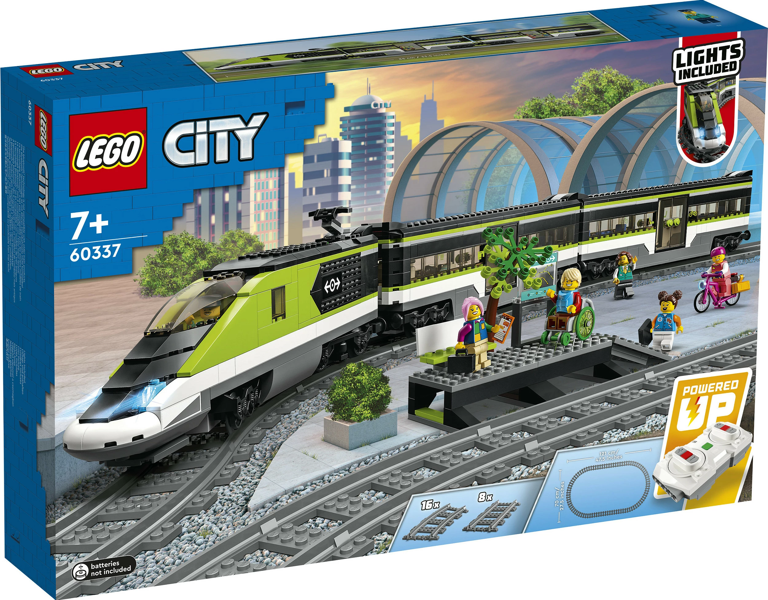 Set ndërtimi LEGO City Express Passenger Train, 7 vjeç e lart, plastik, 764 pjesë, shumëngjyrësh