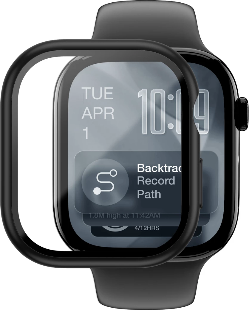Mbrojtës ekrani me Mbështjellës, AmazingThing Radix FullGuard, për Apple Watch Series 11 46mm, xhami i temperuar 9H, i zi