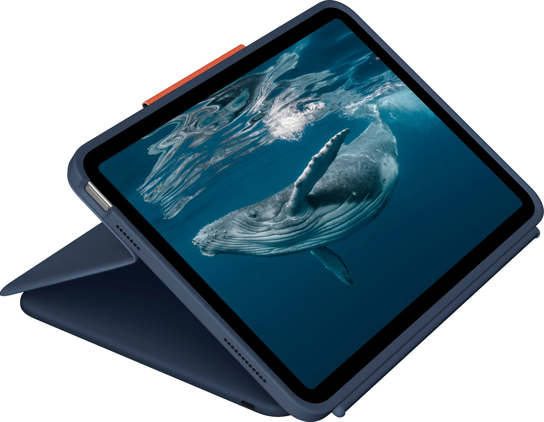 Kasë me tastierë Logitech Rugged Combo 4c, layout DE, Classic Blue